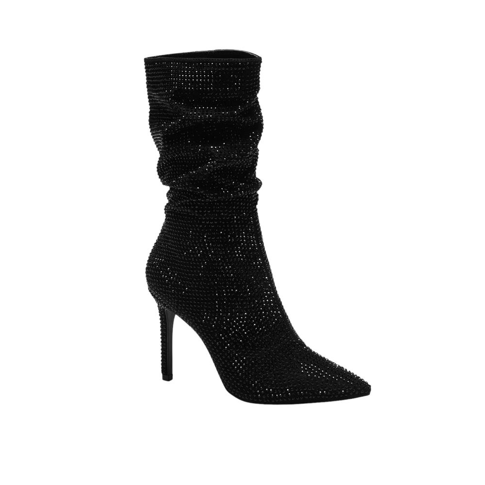 Thalia Sodi Women's Raquell Rhinestone Slouch Dress Boots Black Size 5 1/2
